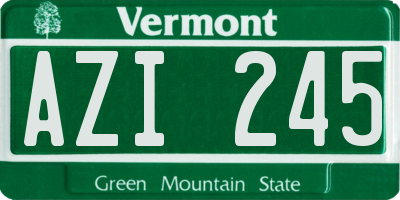 VT license plate AZI245