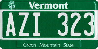 VT license plate AZI323