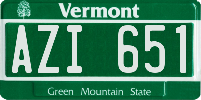 VT license plate AZI651