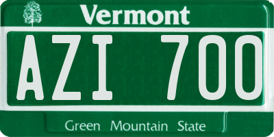 VT license plate AZI700