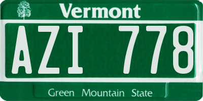 VT license plate AZI778