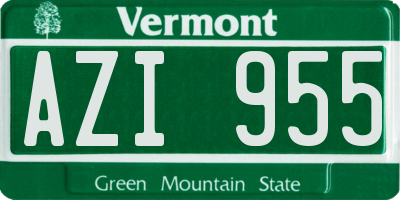 VT license plate AZI955