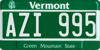 VT license plate AZI995