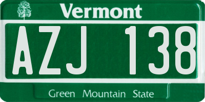 VT license plate AZJ138
