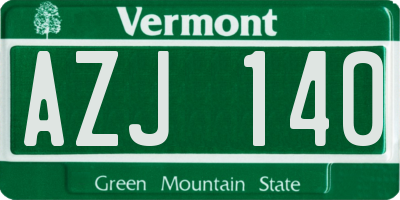 VT license plate AZJ140
