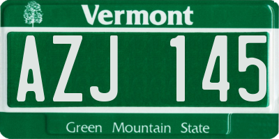 VT license plate AZJ145