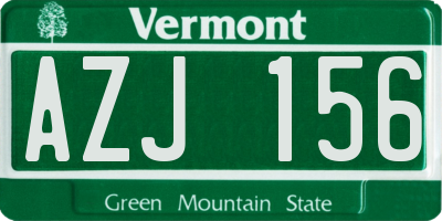 VT license plate AZJ156
