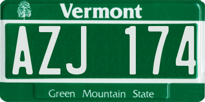 VT license plate AZJ174