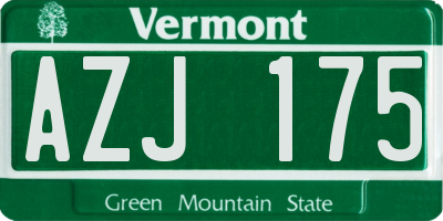 VT license plate AZJ175