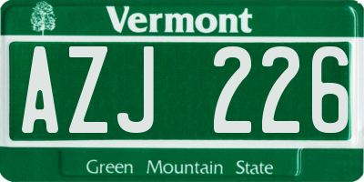 VT license plate AZJ226