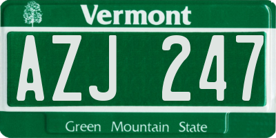 VT license plate AZJ247