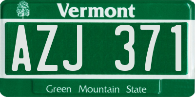VT license plate AZJ371