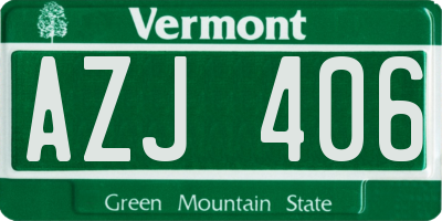 VT license plate AZJ406