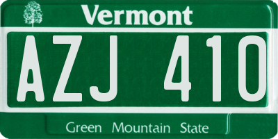 VT license plate AZJ410