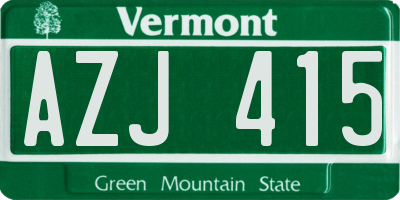 VT license plate AZJ415