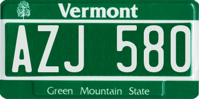 VT license plate AZJ580
