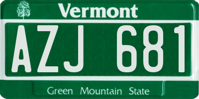 VT license plate AZJ681