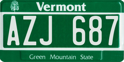 VT license plate AZJ687