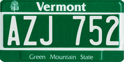 VT license plate AZJ752