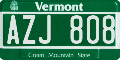 VT license plate AZJ808
