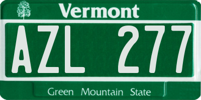 VT license plate AZL277