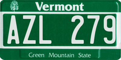 VT license plate AZL279