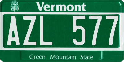 VT license plate AZL577
