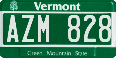 VT license plate AZM828