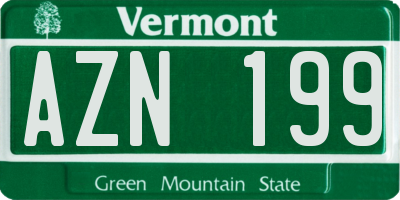 VT license plate AZN199