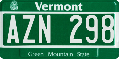 VT license plate AZN298