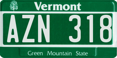 VT license plate AZN318
