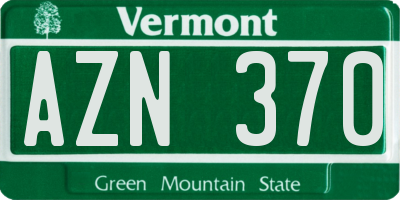 VT license plate AZN370