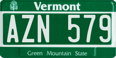 VT license plate AZN579