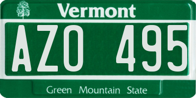 VT license plate AZO495