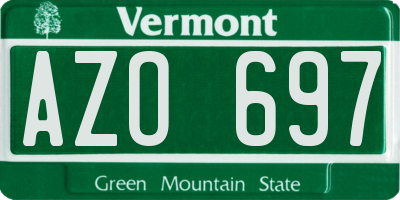 VT license plate AZO697