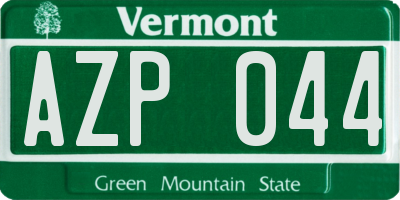 VT license plate AZP044