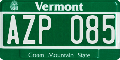 VT license plate AZP085