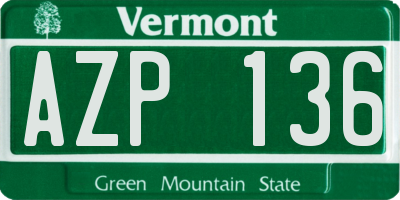 VT license plate AZP136