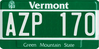 VT license plate AZP170