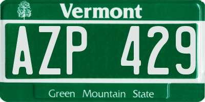 VT license plate AZP429