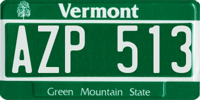 VT license plate AZP513