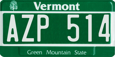 VT license plate AZP514