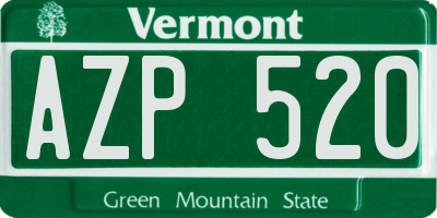 VT license plate AZP520