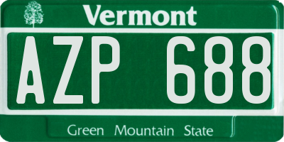 VT license plate AZP688