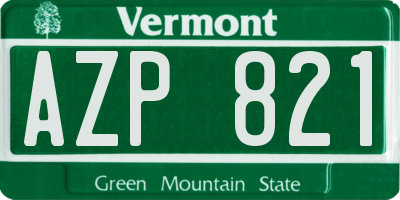 VT license plate AZP821