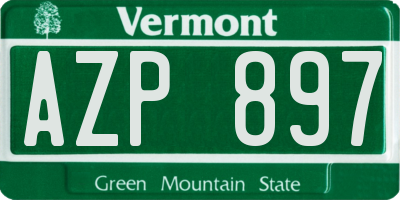 VT license plate AZP897