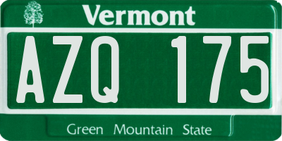 VT license plate AZQ175