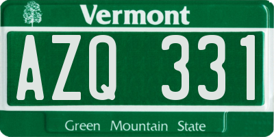 VT license plate AZQ331