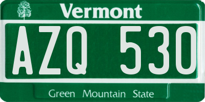 VT license plate AZQ530