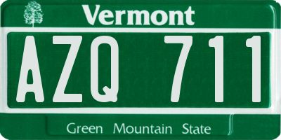 VT license plate AZQ711